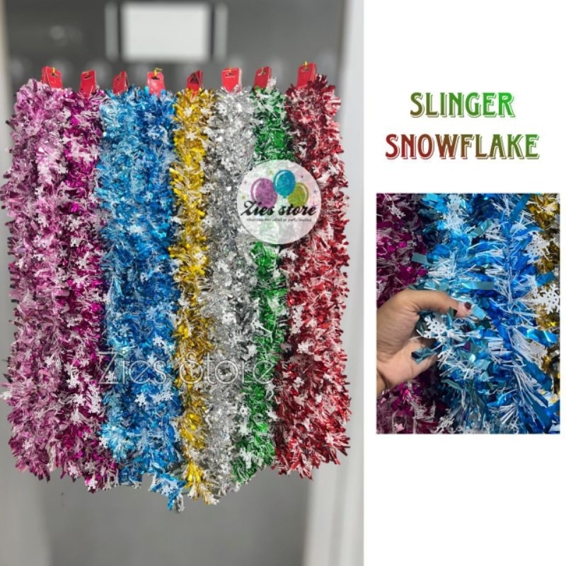 Jual Slinger Tinsel Xmas / Hiasan Pohon Natal / Slinger Snowflake ...