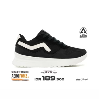 Aerosteet 37-44 Massive Evo Natural Hitam Emas - Sepatu Sneakers Casual