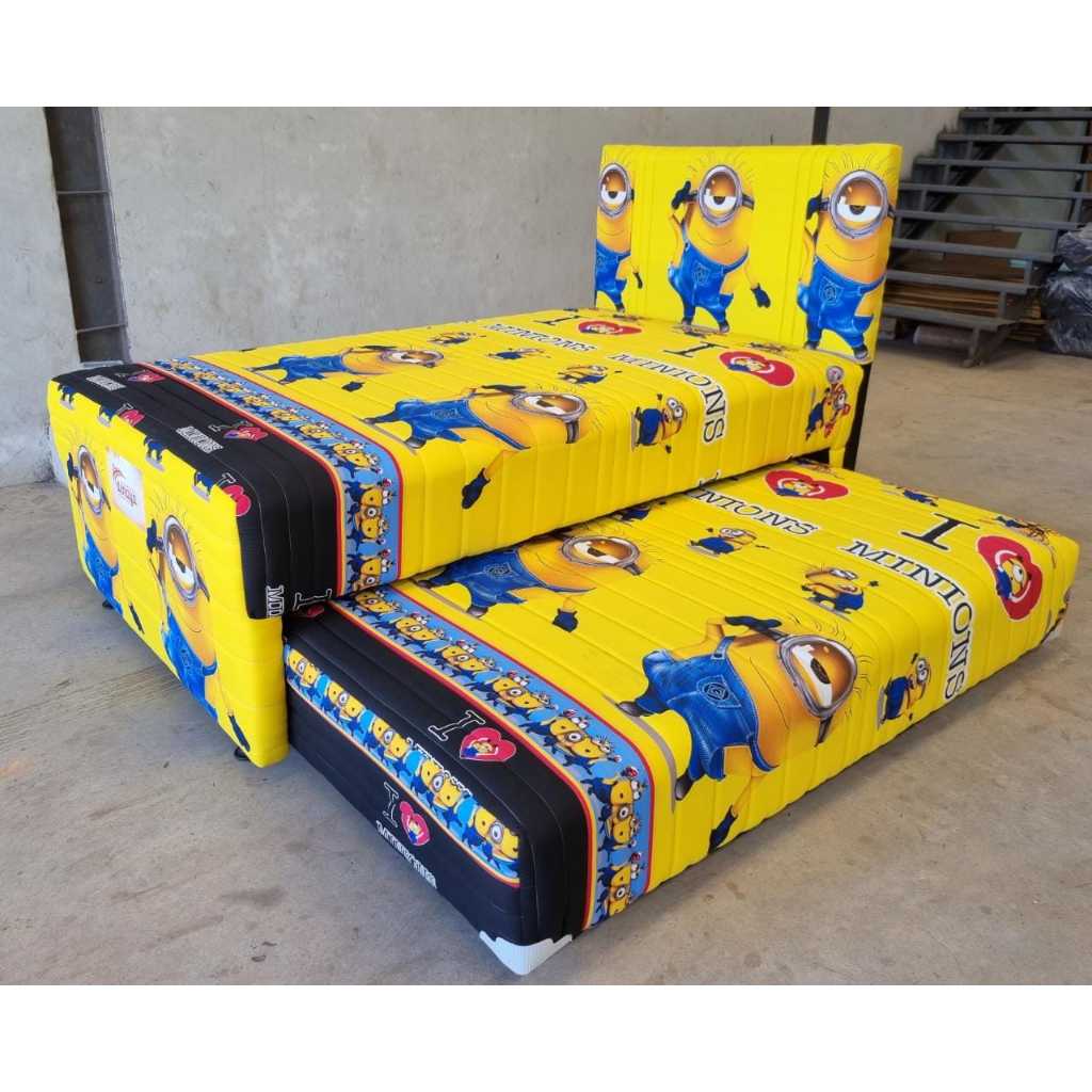Jual BED SORONG KASUR DOUBLE KARAKTER ANAK ANAK GARANSI PEGAS 10