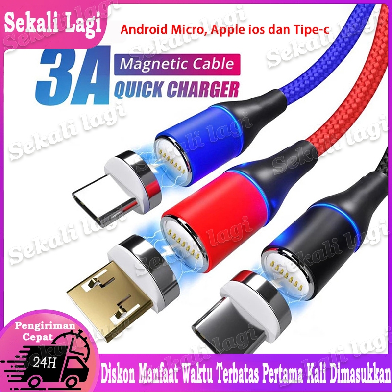 Jual Kabel data magnetik 3a cocok untuk kabel pengisi daya cepat USB ...