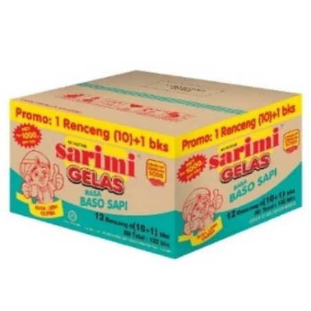 Jual SARIMI GELAS RASA BASO SAPI 1 DUS / ISI 120 PCS | Shopee Indonesia