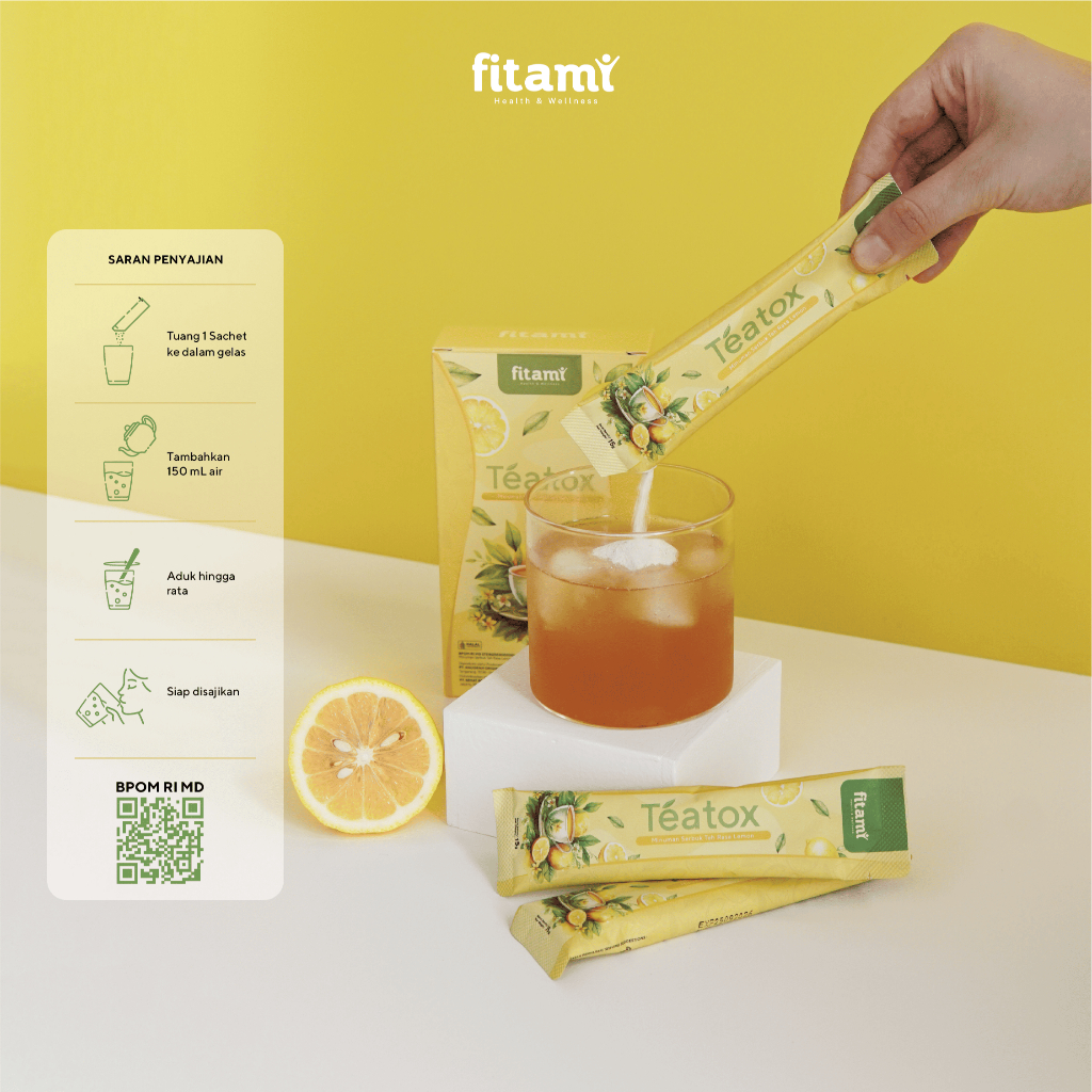 Jual Fitami Teatox Lemon Tea Detox Fiber Drink - 1 Box Isi 7 Sachet ...
