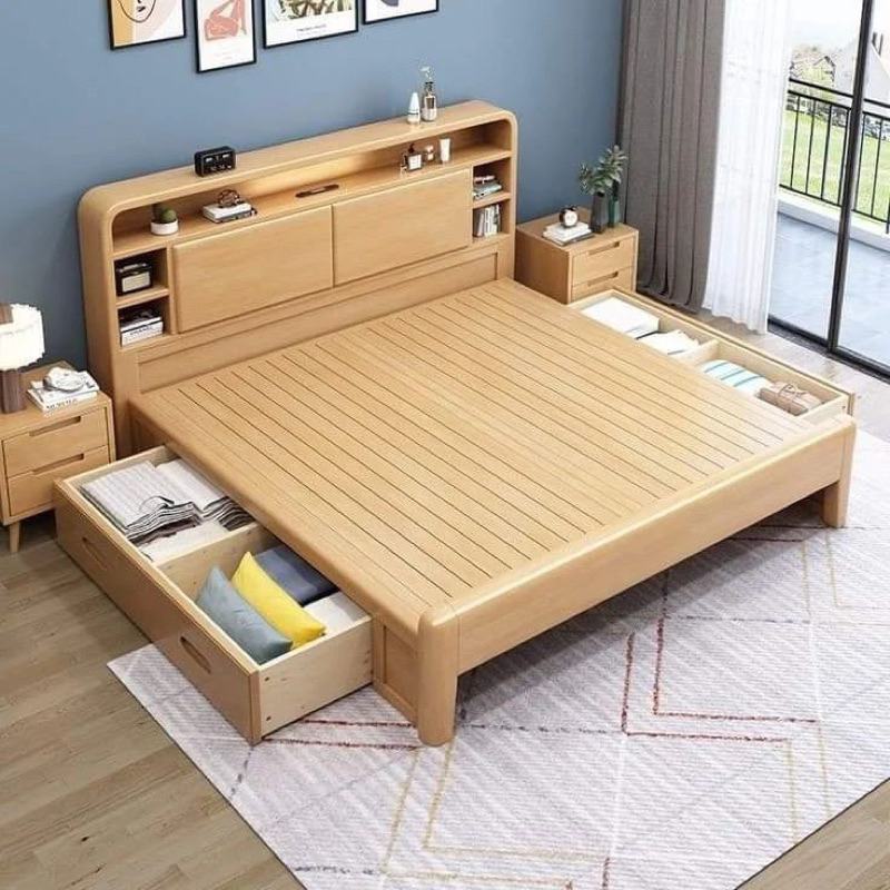 Jual Dipan Tempat tidur jati minimalis japan Rak laci - Divan jati ...