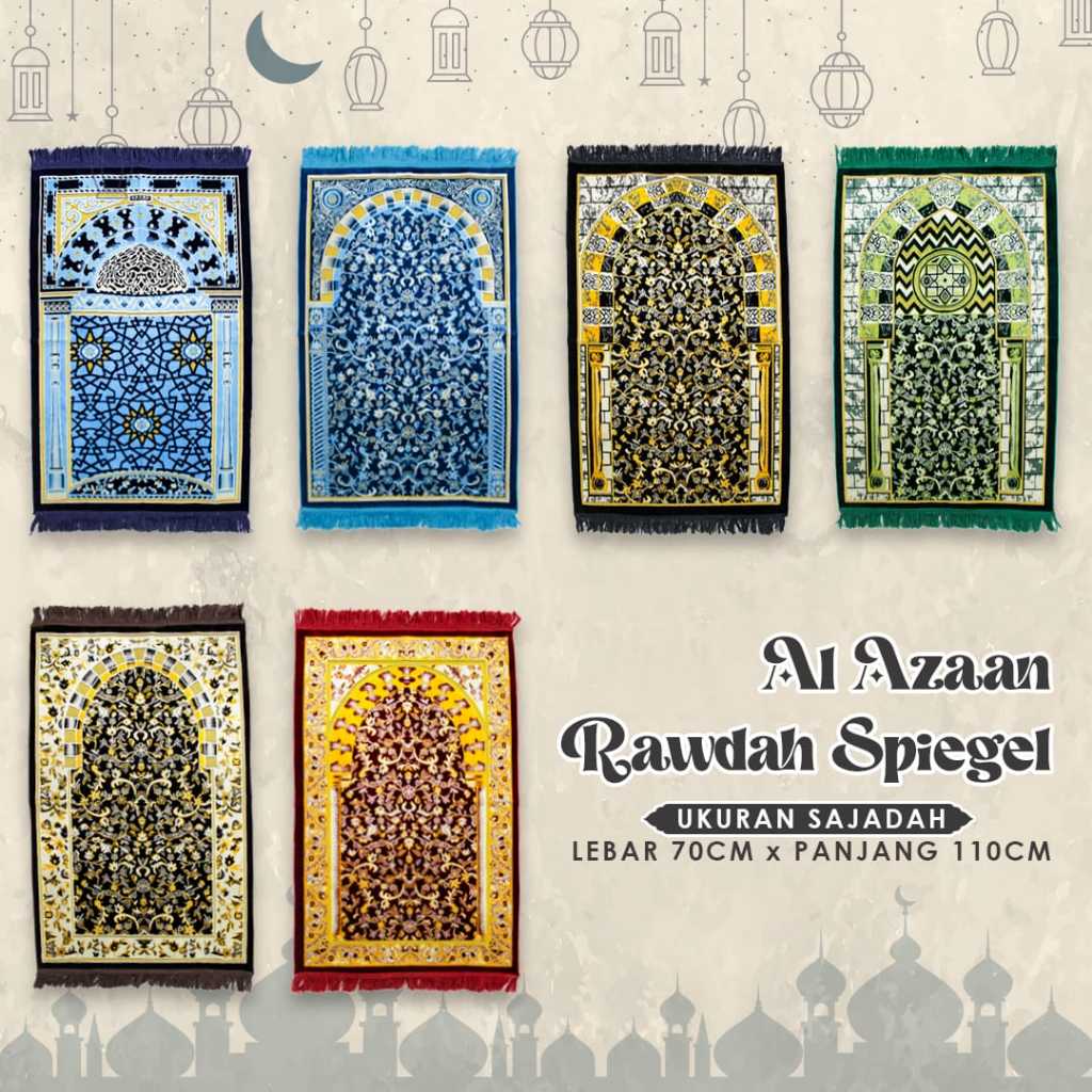 Jual sajadah raudah spiegel al azaan 70*110 ISI (10PCS) | Shopee Indonesia