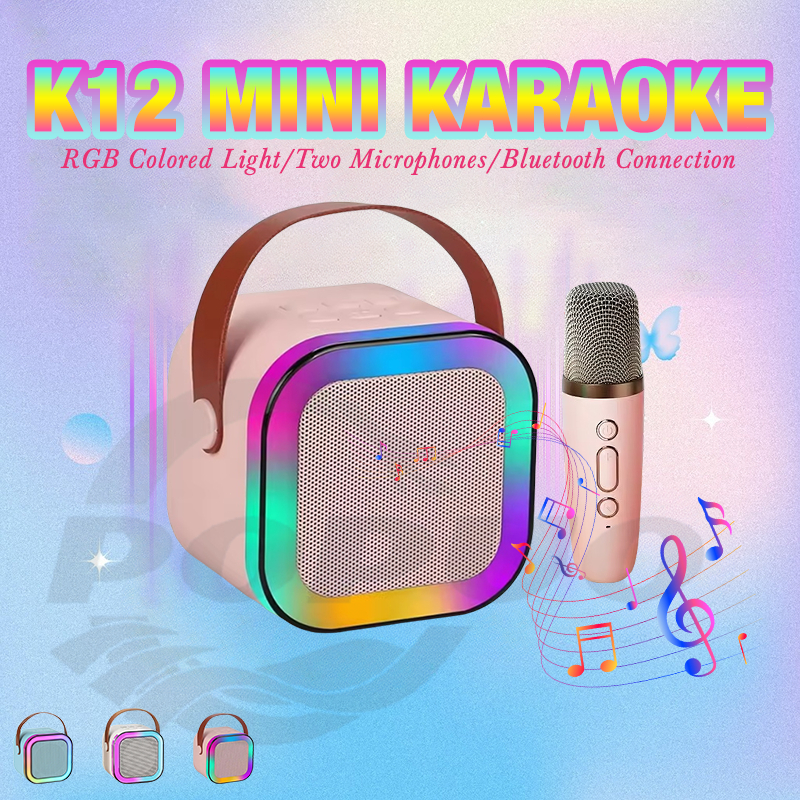 Jual Speaker Bluetooth Speaker Wireless Karaoke Portable 2 mic Mini ...