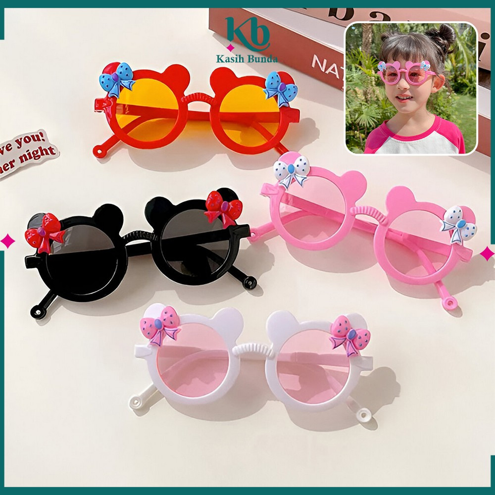 Jual Kacamata Hitam Anak Motif Mouse Pita Imut Anti Radiasi