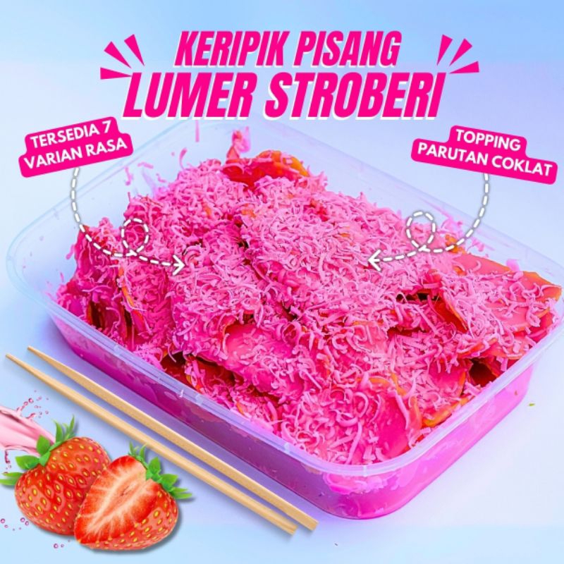 Jual Keripik Pisang Lumer Rasa Stroberi 300 Gram, Keripik Pisang ...