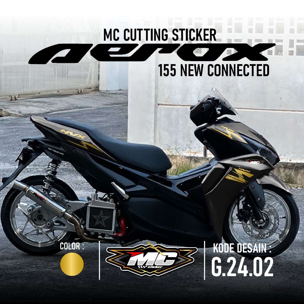 Jual Cod Cutting Stiker Striping Variasi Aerox Connected Simple Minimaslis Terbaru