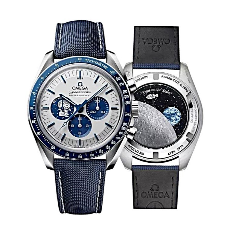 JAM PRIA OMEGA SPEEDMASTER SNOOPY CHRONOGRAPH AUTOMATIC WATCH OMEGA  SNOOPY DAN EARTH BACK CASE