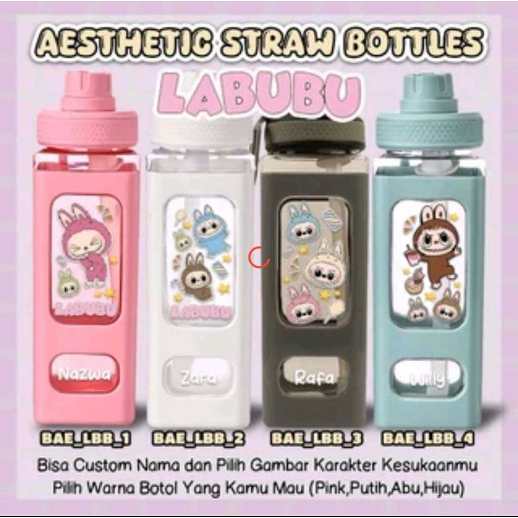 Jual AESTHETIC LABUBU STRAW BOTTLES / BOTOL MINUM ESTETIK SEDOTAN ...