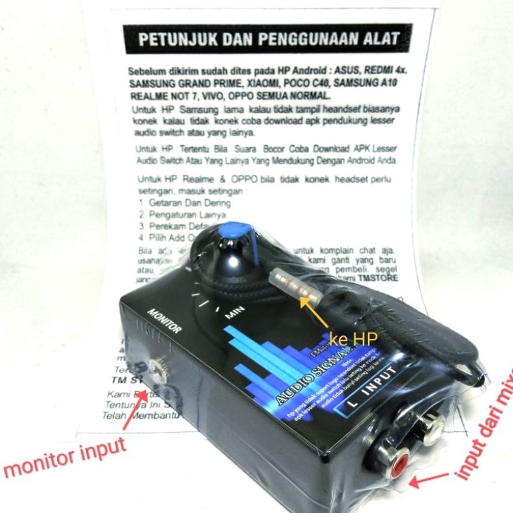 Jual alat rekam audio control dari mixer ke HP android suara jernih low
