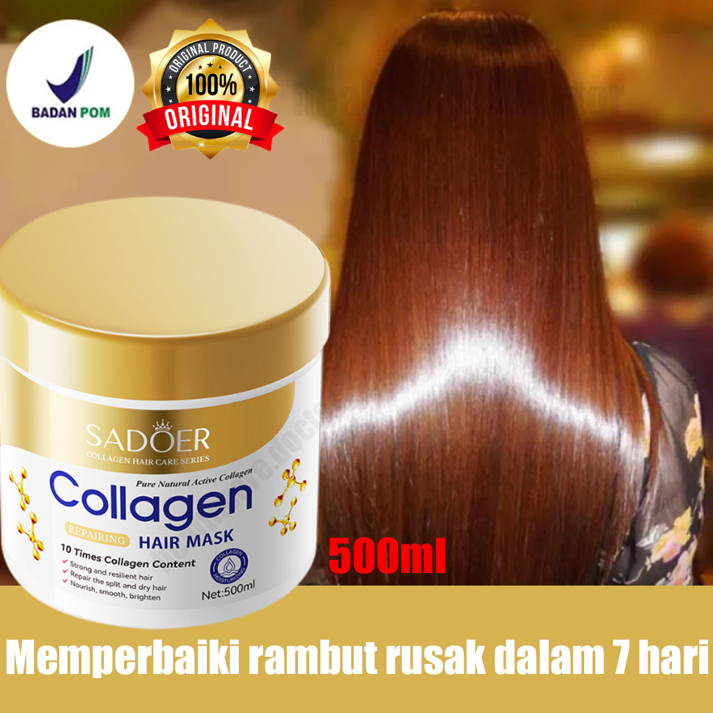 Jual 500ml Hair Mask Collagen Hair Mask Smoothing Keratin Treatmen ...