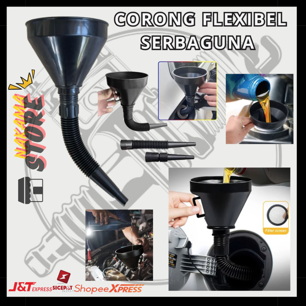 Jual Corong Air / Cairan / Minyak / Oli Dengan Saringan Leher Panjang ...