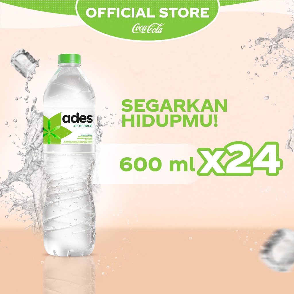 Jual Ades Air Mineral 600mL x 24pcs | Shopee Indonesia