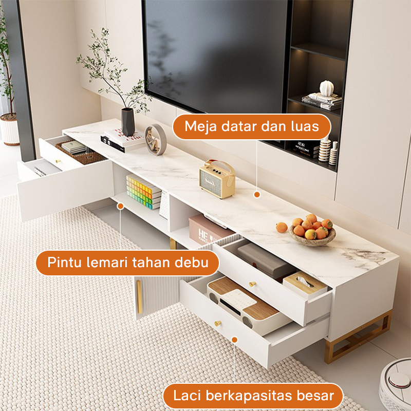 Jual GARANSI 3 TAHUN Lemari TV Meja TV Tekstur Marmer Rak TV Minimalis ...