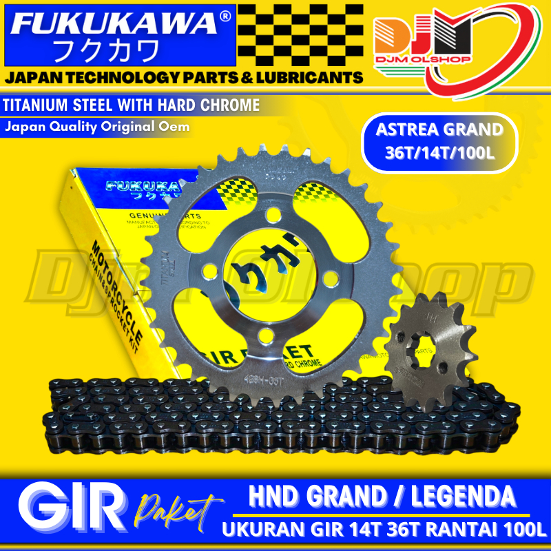 Jual Gear Set Gir Paket Astrea Grand - Legenda Rantai 428H-100L-36T-14T ...