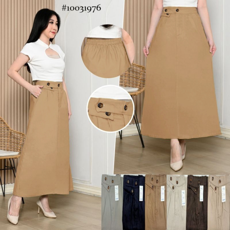 Jual Rok Panjang Maxi Ritsleting 10031976 / Rok A-Line / Rok Fashion ...