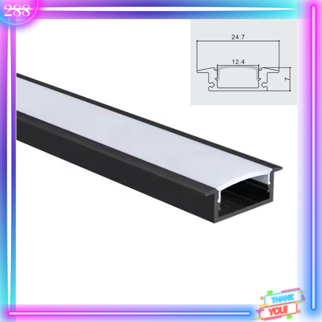 Jual LED Profile Cover Casing Housing LED Strip Rigid Aluminium 1 Meter ...
