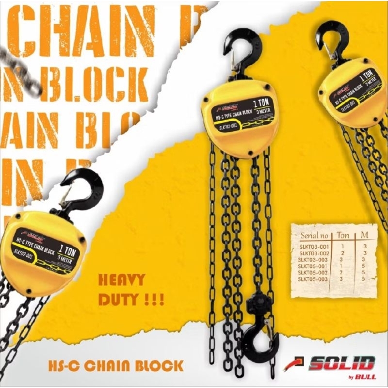 Jual Chain Block/Takel Katrol Kerekan SOLID HEAVY DUTY 3 METER | Shopee ...