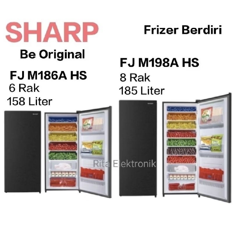 Jual Freezer Berdiri Sharp 6 Rak Dan 8 Rak FJ M186A HS/FJ M198A HS ...