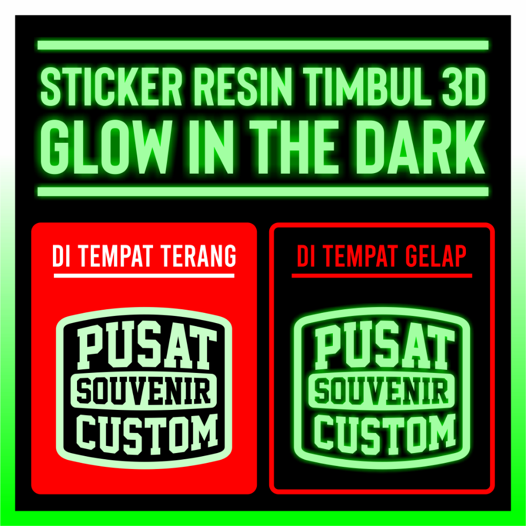 Jual STICKER RESIN TIMBUL 3D GLOW IN THE DARK - PSC | Shopee Indonesia