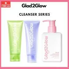 Glad2Glow Facial Wash Low PH Blueberry Ceramide & Milk Amino Acid Gentle Cleanser - Sabun Cuci Muka