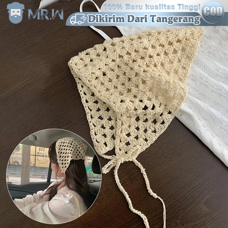 Jual Bandana Rajut Korea Bando Kain Rajut Fashion Bandana Segitiga ...