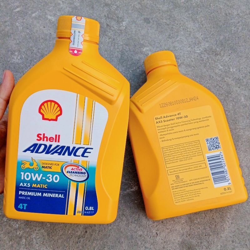 Jual OLI OIL MESIN 4T SHELL ADVANCE AX5 MATIC SCOOTER ( KUNING ) SAE ...