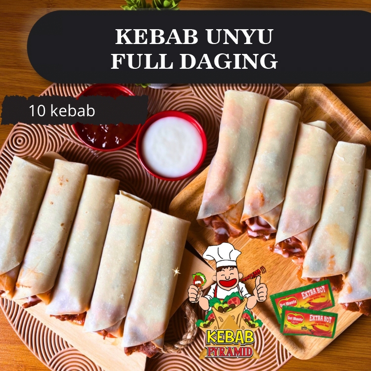Jual 10 Kebab Pyramid Unyu2 Full Daging Sapi Tanpa Sayur Isi 10 pcs ...