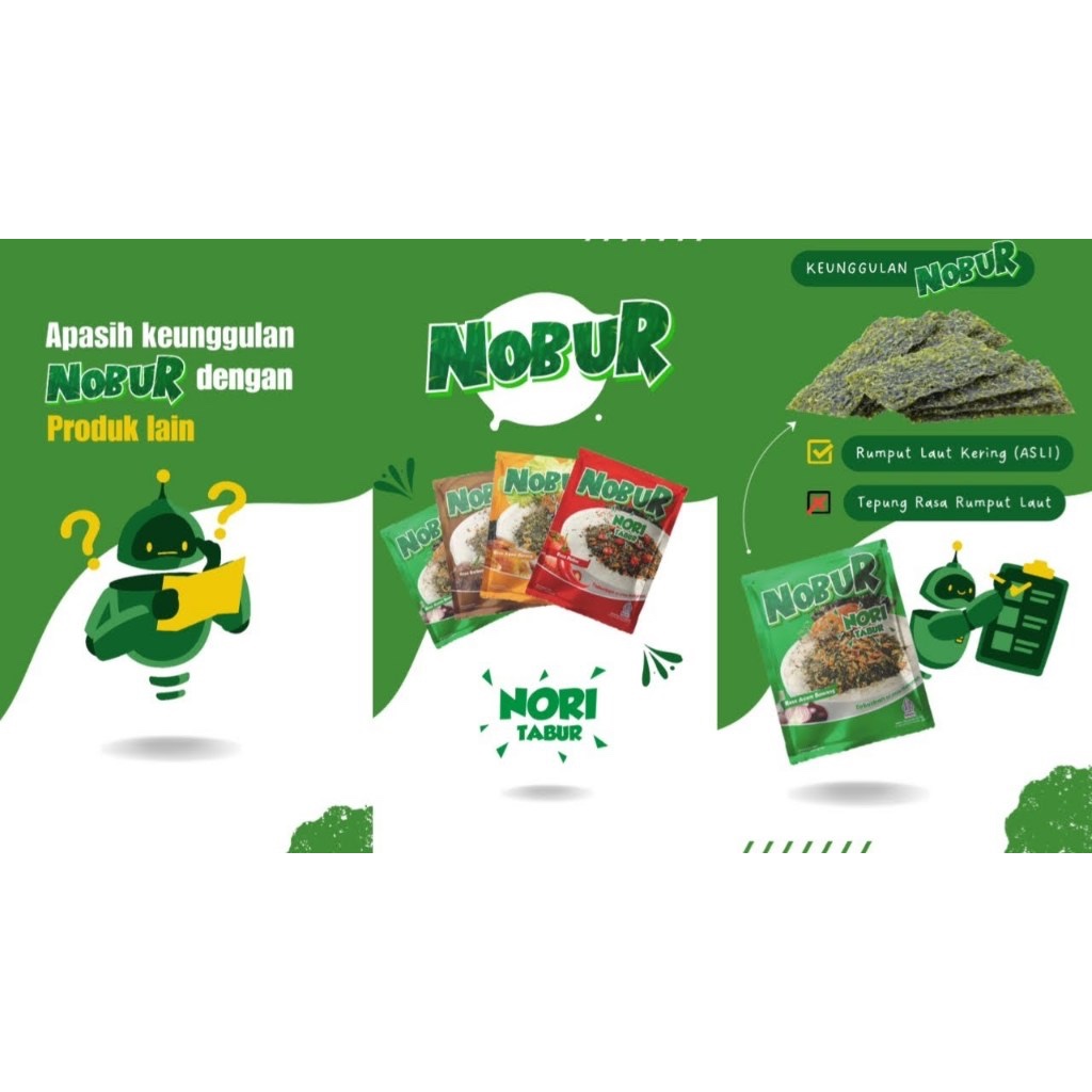 Jual NOBUR Nori Rumput Laut Tabur PAK (isi 12 pcs) | Shopee Indonesia