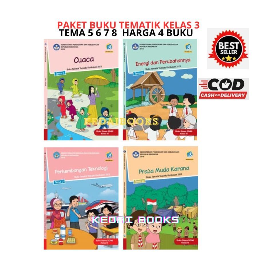 Jual PAKET Buku Tematik SD Kelas 3 Tema 5 6 7 8 Revisi 2018 Kurikulum ...