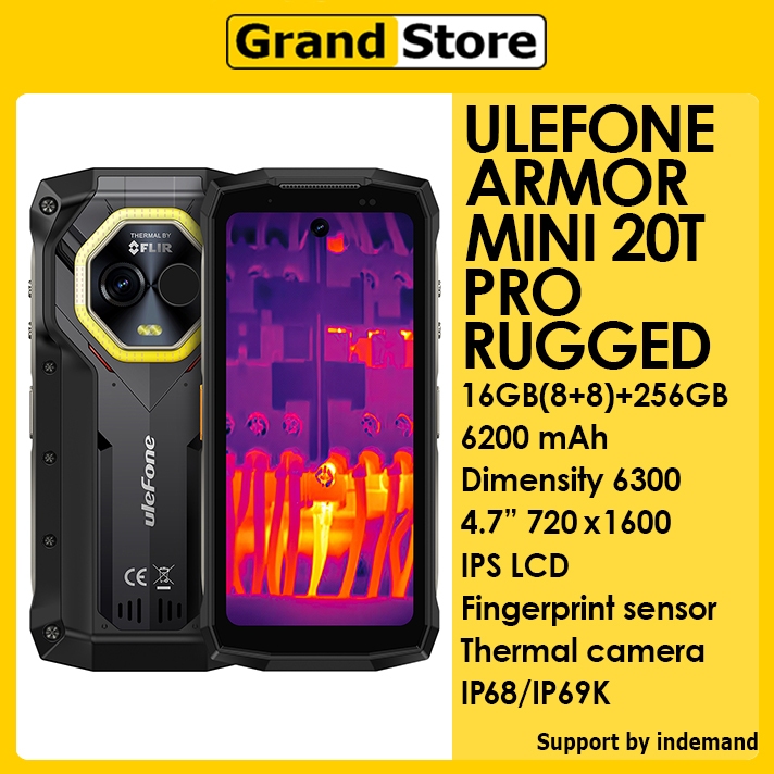 ULEFONE ARMOR MINI 20T PRO 5G 16GB+256GB Android 14 IPS 720 x 1600  6200mAh Rugged Smartphone