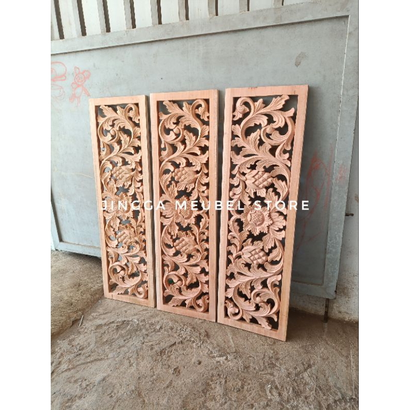 Jual ukiran kayu ornamen ukir dekorasi kayu dinding rumah loster kusen ...