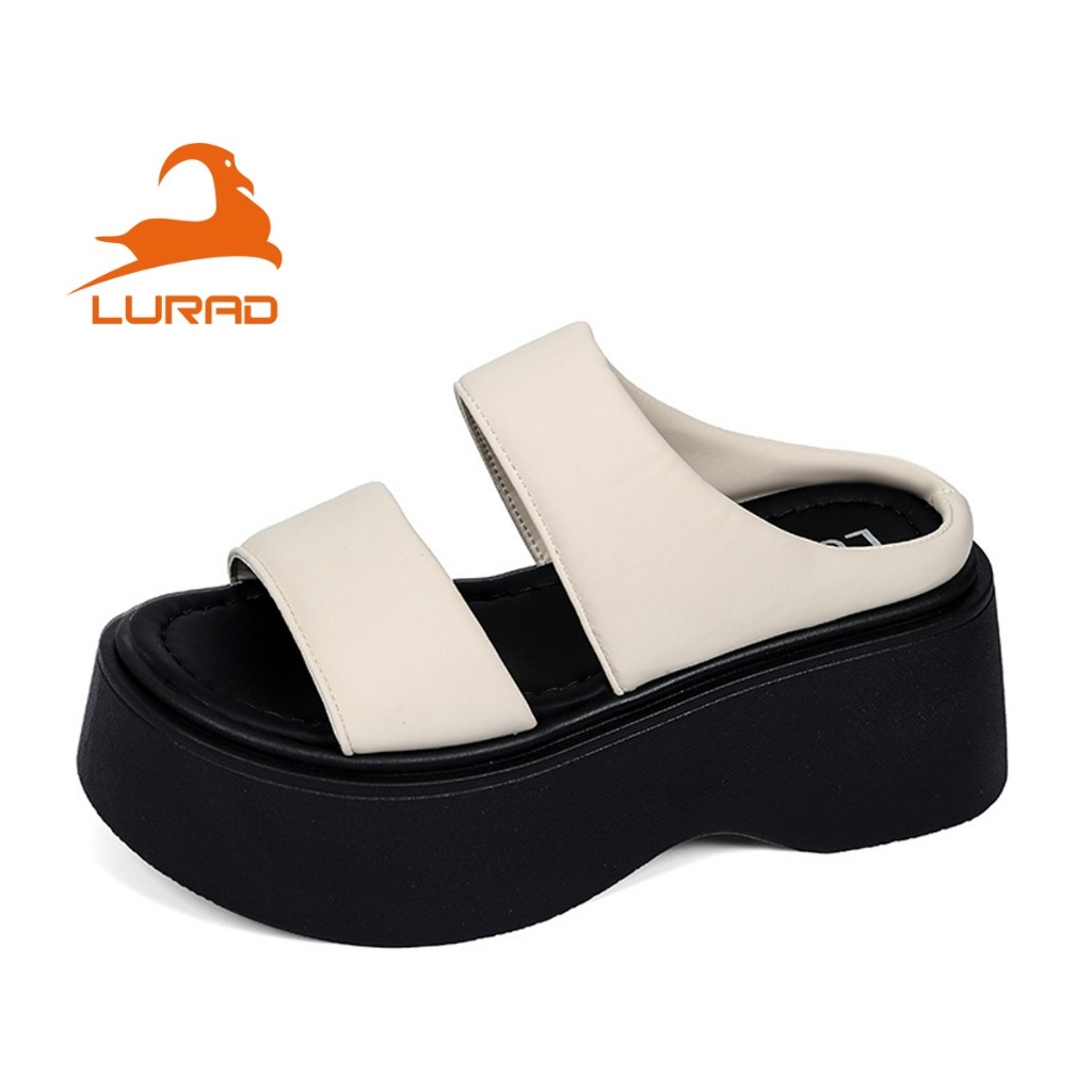 LURAD Wedges Wanita WL2475 Sendal Tinggi Hak tebal Kekinian Sandal Wedges korea