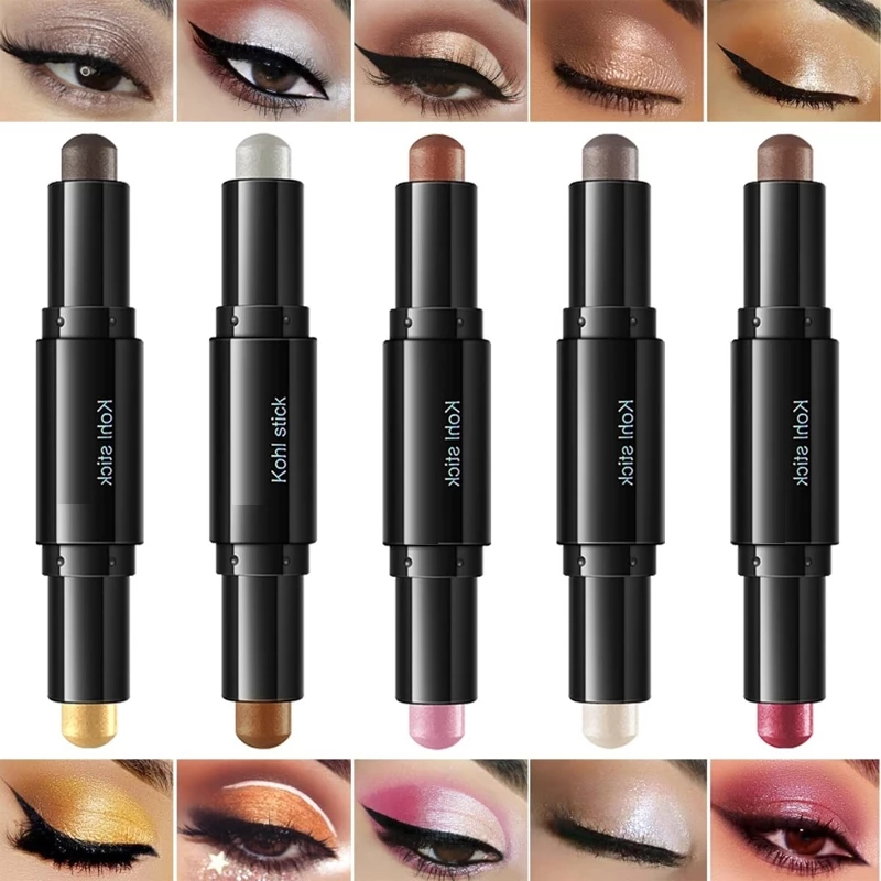 Eyeshadow Duo Face Stick Glitter Warna Ganda Waterproof Tahan Lama | AutoStock