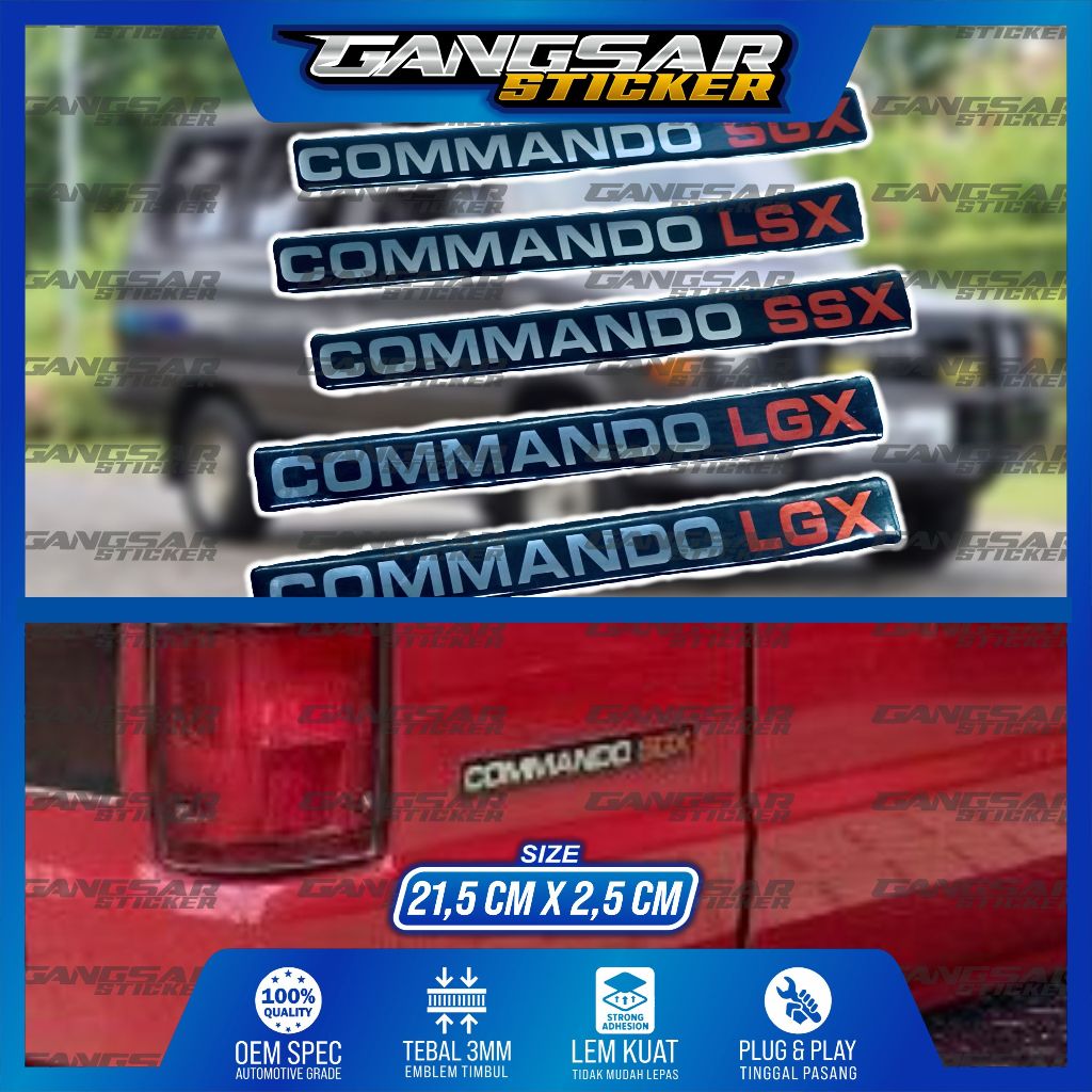 Jual emblem timbul commando toyota kijang / emblem bagasi kijang ...