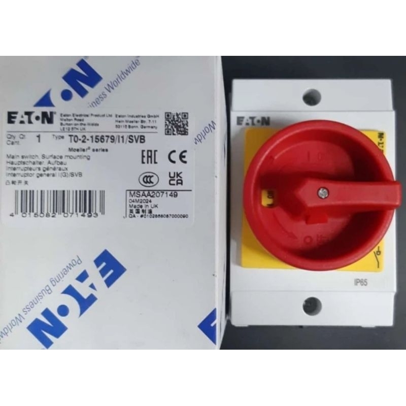 Jual EATON T0-2-15679/I1/SVB 207149 Main Switch 3P 20A, 1NO
