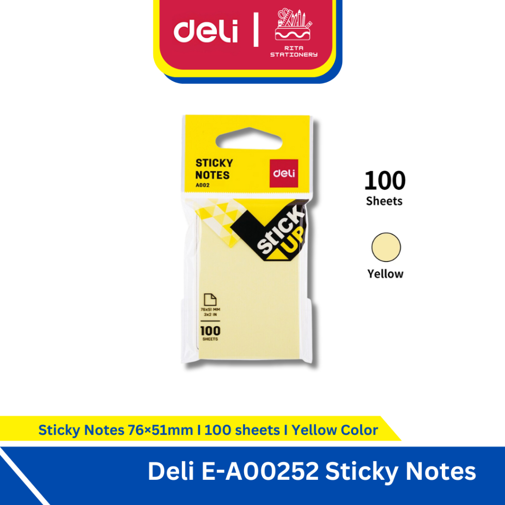 Jual Deli Sticky Notes / Memo Tempel / Kertas Penanda 100 Lembar sheets ...