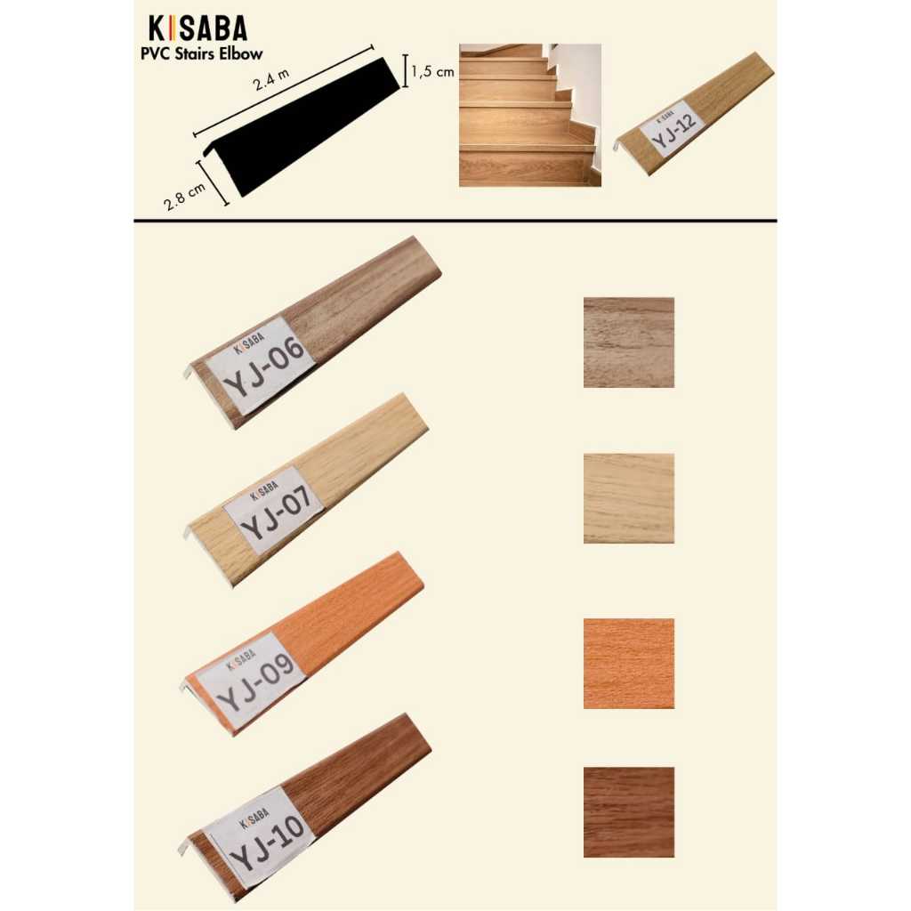 Jual List Siku L Kisaba Tangga Vinyl Lantai | Motif Kayu Minimalis 2,4m ...