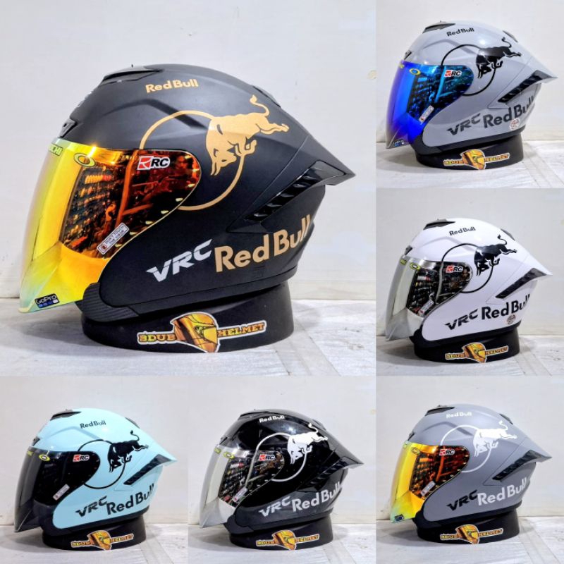 Jual Helm Half face VRC RACER X solid paket ganteng redbull | Shopee ...
