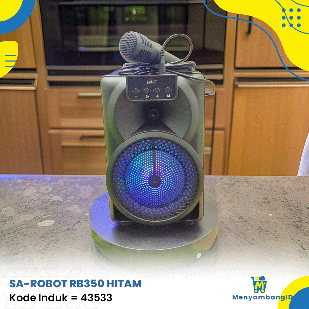 Jual 43533 | Speaker ROBOT RB350 HITAM +Mic | Shopee Indonesia