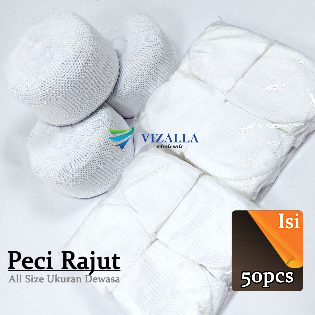 Isi 50pcs Peci Rajut/ Peci Ukuran Dewasa All Size