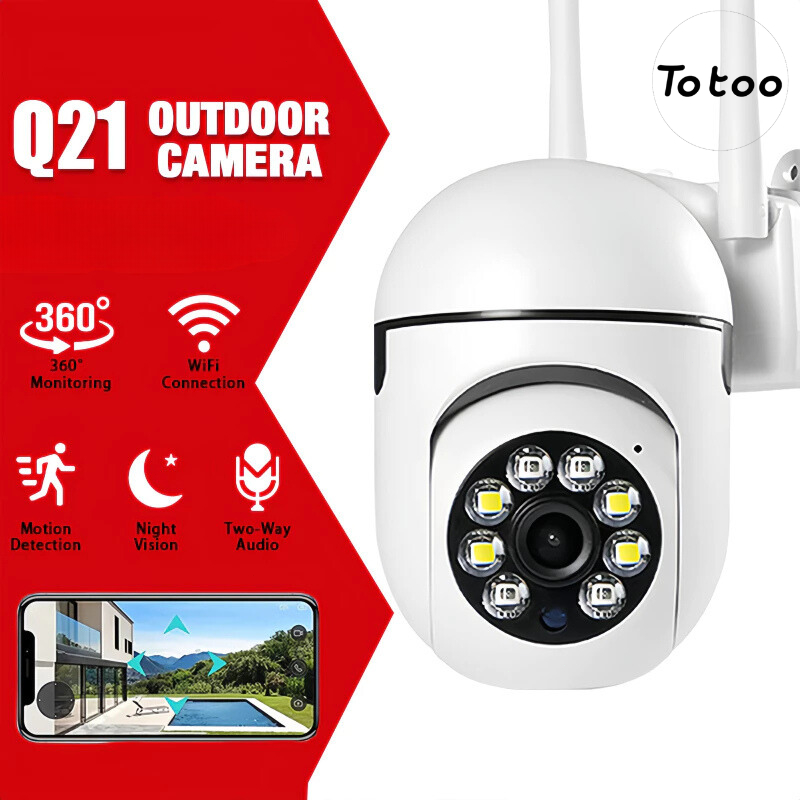 TOTOO CCTV V380 Pro Y33 PTZ Outdoor Cctv Full-Color Panoramic Human  Detection Smart Wifi 360° IP Camera