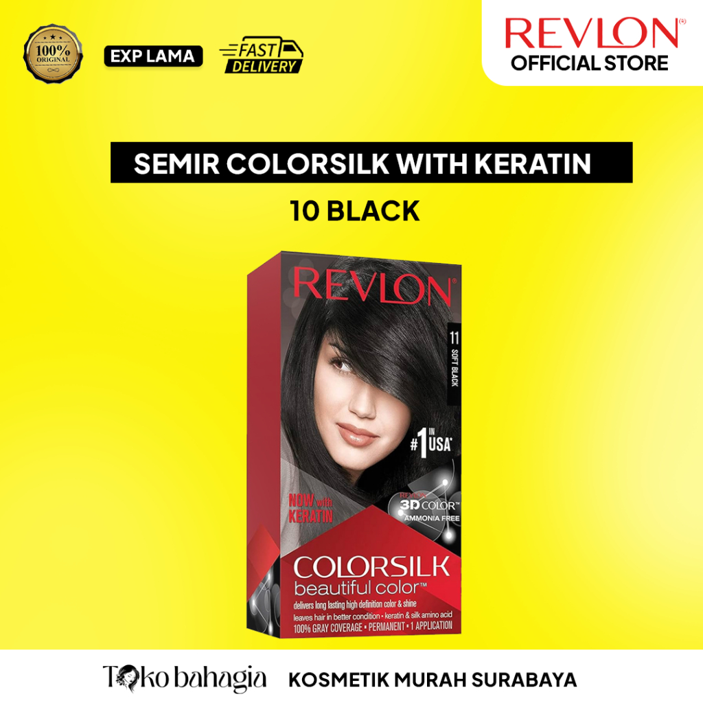Jual Revlon Colorsilk Hair Color Cat Rambut - 10 Black | Shopee Indonesia
