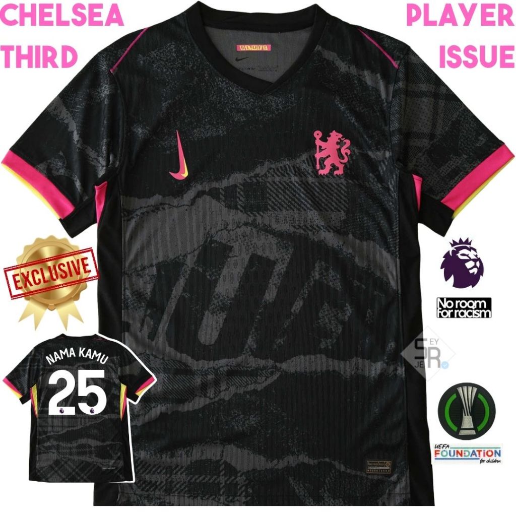 Jual Jersey Chelsea 3rd Player Issue 2024 2025 Baju Bola Hitam Third Pi ...