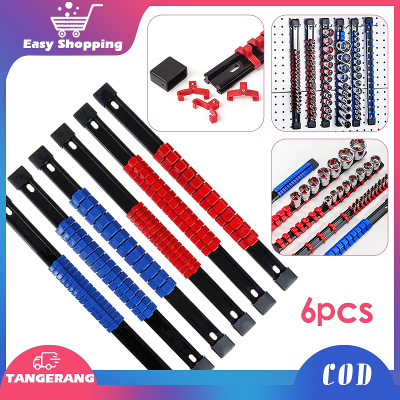 Jual 6pcs Tempat Socket Mata Kunci Sok Sock Holder Tools Socket Rail ...