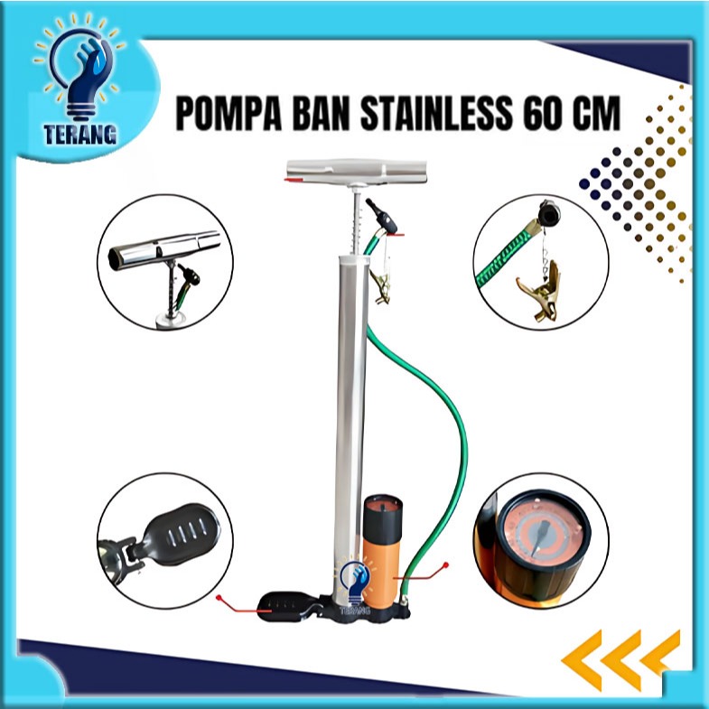 Jual POMPA ANGIN TABUNG + METER - KOMPA RODA BAN SEPEDA MOTOR MANUAL ...