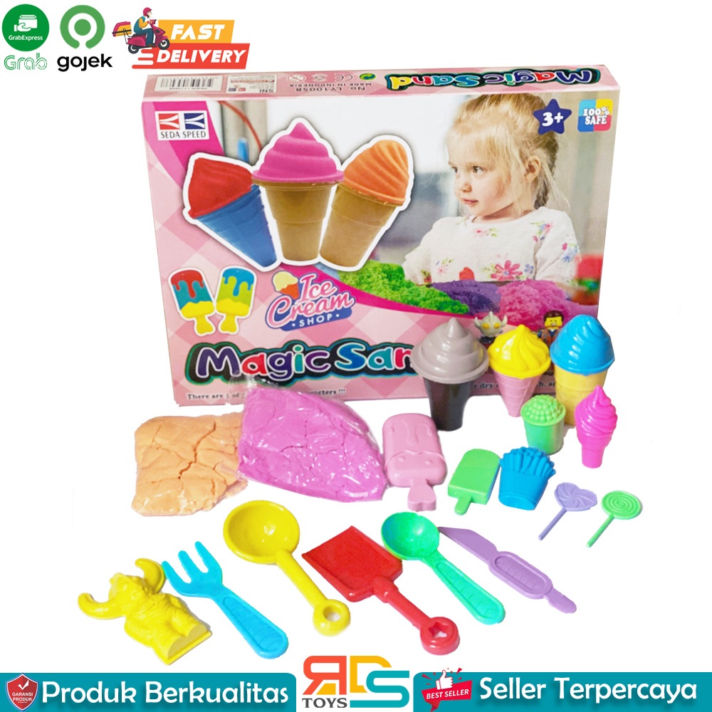Jual Magic Sands Ice Cream Mainan Anak Pasir Space Sand Es Krim Ada ...