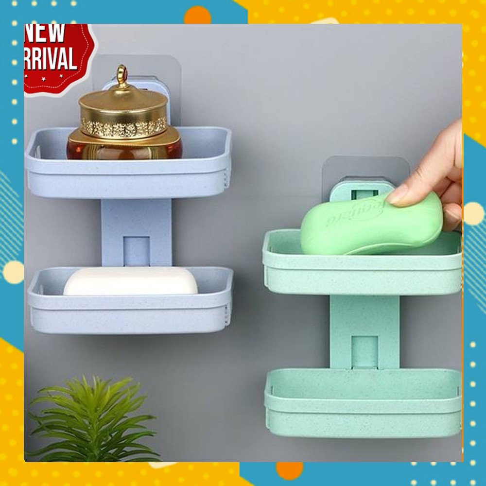 Jual Tempat Sabun Batang Tempel 2 TINGKAT SUSUN Soap Rak Kamar Mandi ...