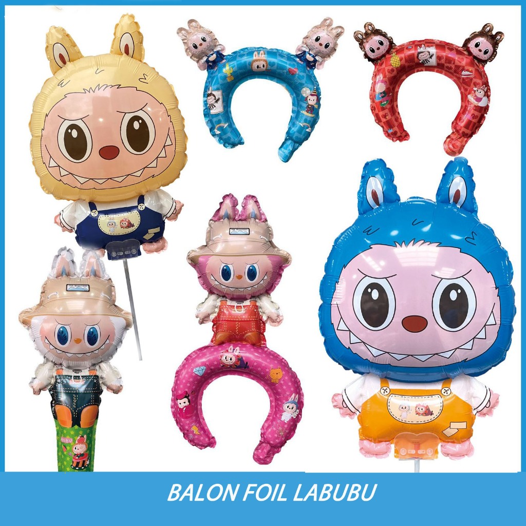 Jual BALON FOIL LABUBU / BALON FOIL LABUBU PENTUNGAN / BANDO BALON FOIL ...